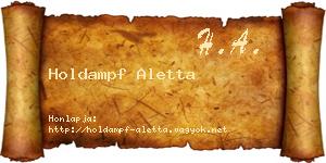 Holdampf Aletta névjegykártya